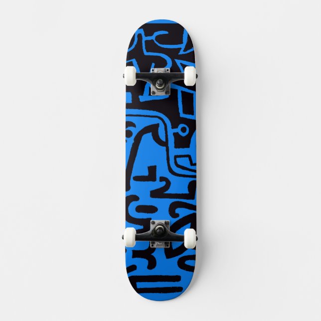 Black and Blue Extreme Sports Surfer Skateboard (Front)