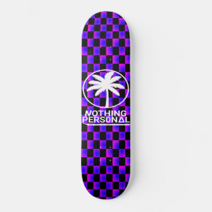 Black and Blue Gradient Checkered Skateboard