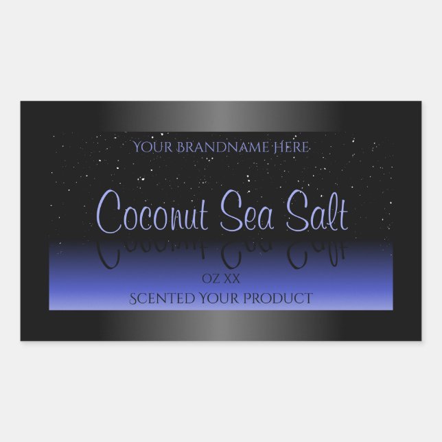 Black and Blue Gradient Product Label Soft Glitter (Front)