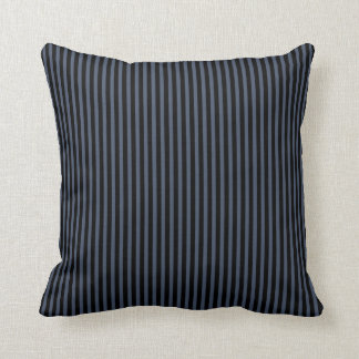 Black and Blue Grey Stripes Throw Pillow
