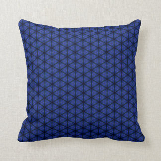Black and Blue Hexagon Throw Pillow