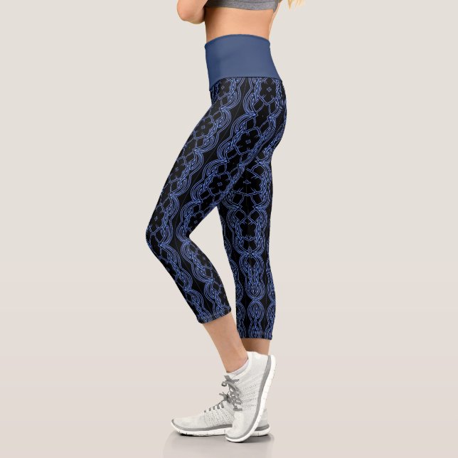 black and blue High Waisted Capris (Left)