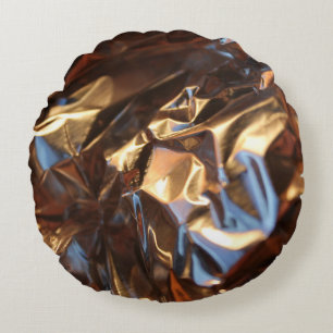 Black and blue leather jacket round pillow