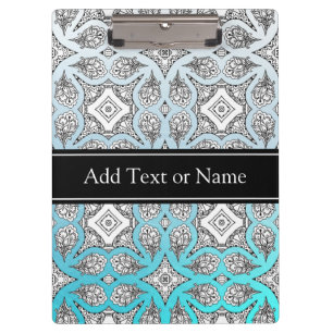 Black and Blue Mandala Zen Personalized Clipboard