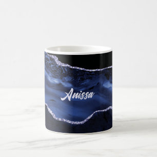 Black and Blue Marble Coffee Mug
