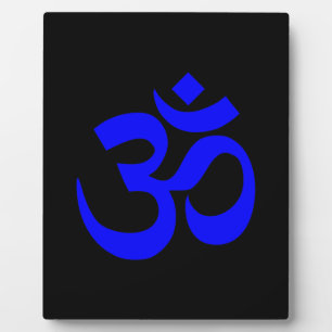 Black and Blue Om Symbol Plaque