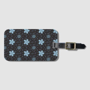 Black and Blue Paisley Designer Luggage Tag