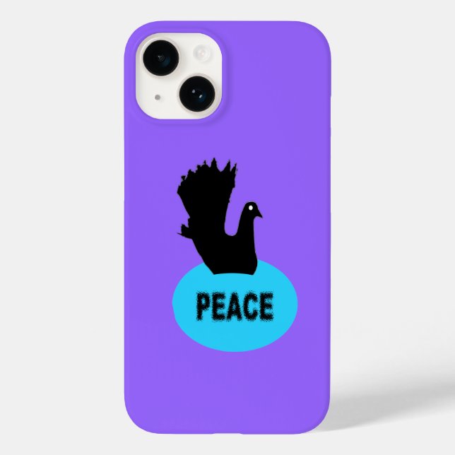 Black and Blue Peace Dove Case-Mate iPhone Case (Back)