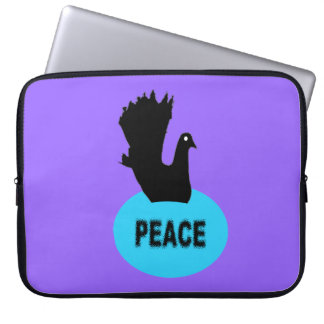 Black and Blue Peace Dove Laptop Bag