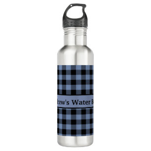 Black and Blue Plaid, Buffalo Plaid, Lumberjack  710 Ml Water Bottle
