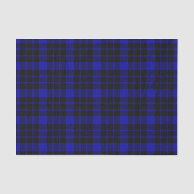 Black and Blue Plaid Tissue Paper (Front)