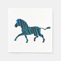 Black and Blue Silhouette Zebra