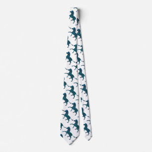 Black and Blue Silhouette Zebra Tie