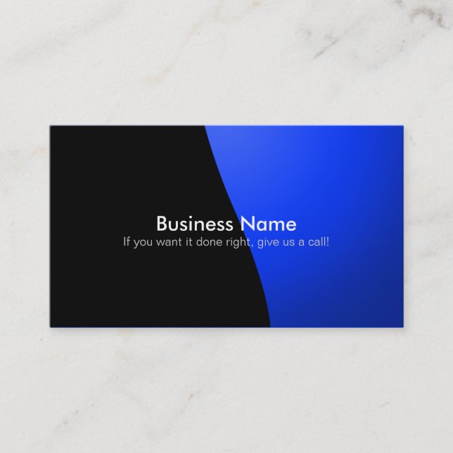 Black and blue Simple Business Cards with Slogans (Front)