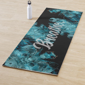 Black and Blue Smoke Yoga Mat