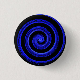 Black and blue spiral 1 inch round button