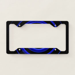Black and blue spiral license plate frame