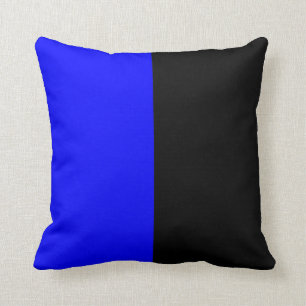 Black and Blue Split Colour Throw Pillow
