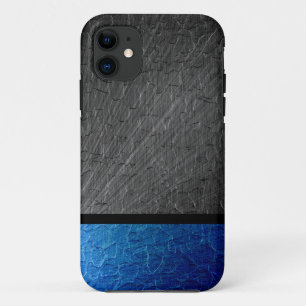 Black and Blue Stainless Steel Metallic iPhone 11 Case