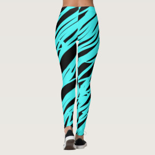 Black and Blue Streaked Yoga Pants Leggings