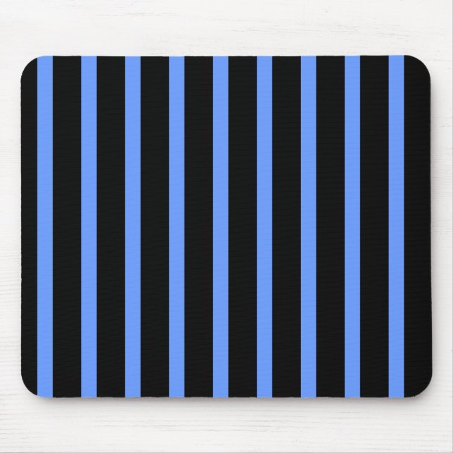 Black and Blue Stripes Mouse Pad (Front)