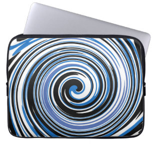Black and blue swirl design laptop sleeve