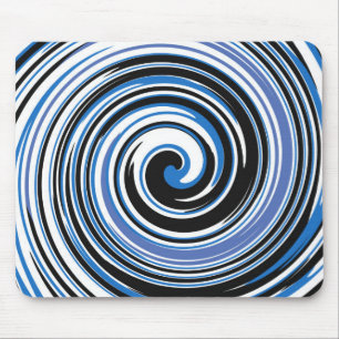 Black and blue swirl design mousepad