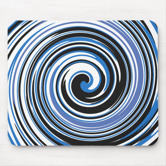 Black and blue swirl design mousepad (Front)