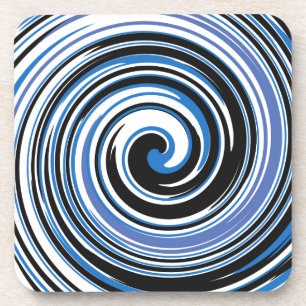 Black and blue swirl pattern coaster