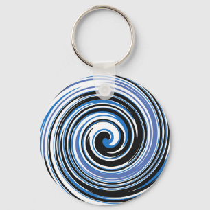Black and blue swirl pattern keychain