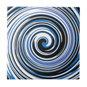 Black and blue swirl pattern tile