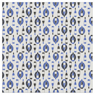 Black and Blue Wine Pattern Fabric