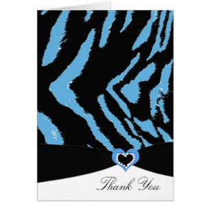 Black and Blue Zebra Print Thank You