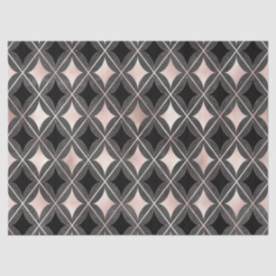 Black and Blush Pink Geometric Decoupage Tissue Paper
