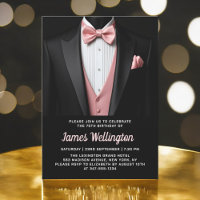 Black and Blush Pink Tuxedo Birthday Event