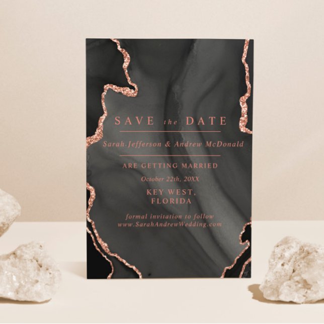 Black and Blush Pink Wedding Invitation (Creator Uploaded)