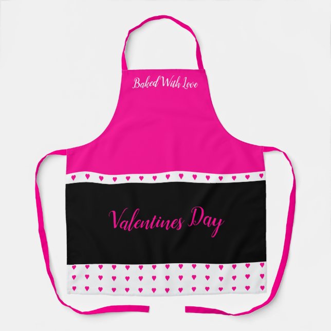 Black And Bright Pink  Apron (Front)