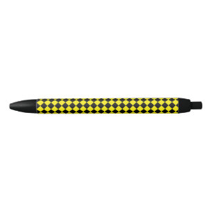 Black and Bright Yellow Chevron Pattern Classic Ink Pen