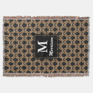 Black and Bronze 1920s Art Deco - Personalized Throw Blanket