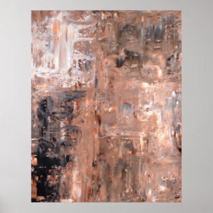 Black and Brown Abstract Art Poster