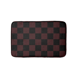 Black and Brown Checkers Bath Mat