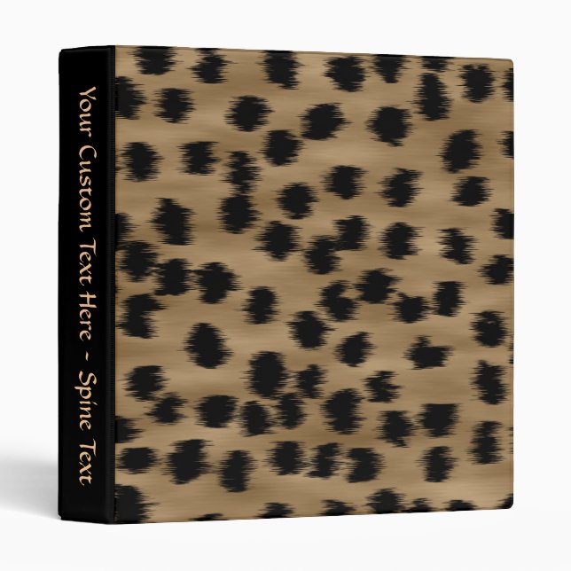 Black and Brown Cheetah Print Pattern. Binder (Front/Spine)