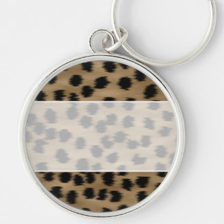 Black and Brown Cheetah Print Pattern. Keychain