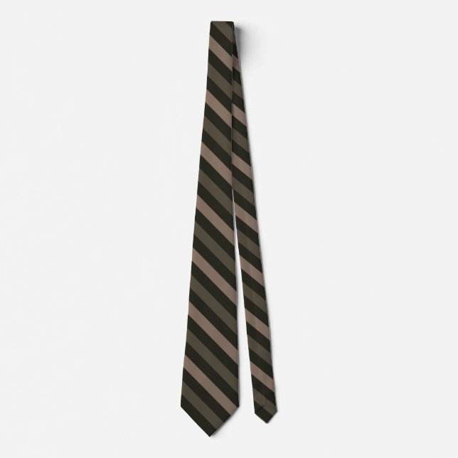 Black and Brown Diagonal Stripe Pattern Tie (Front)