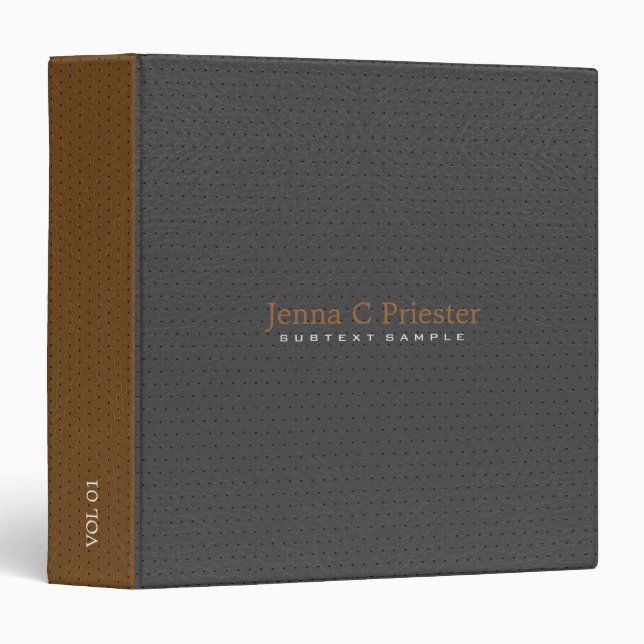 Black And Brown Faux Leather Look Binder (Front/Spine)
