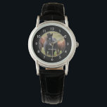 Black and Brown Horses Personalized Watch<br><div class="desc">Beautiful horses watch with black rim women's watch.  Also available in men's watches and children.</div>