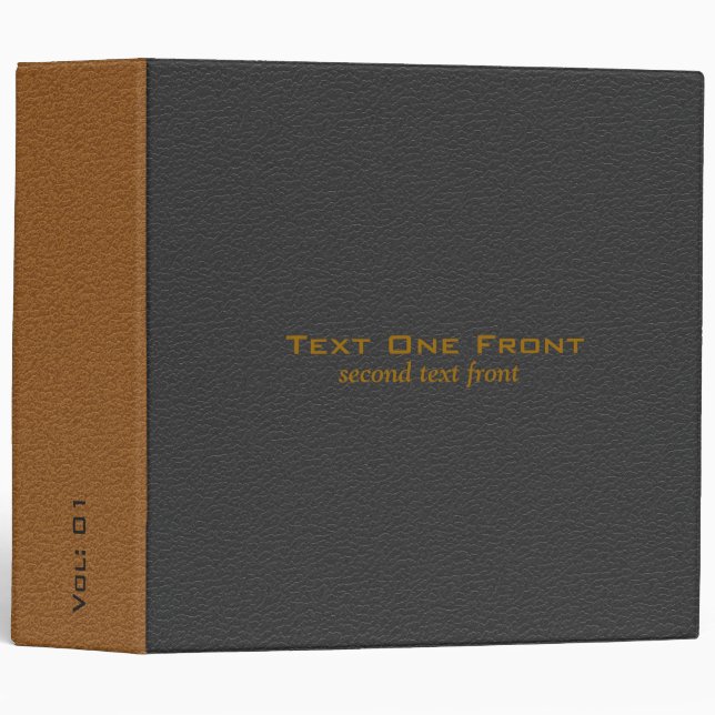 Black And Brown Leather Look Binder (Front/Spine)