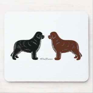 Black and Brown Newfoundland Dog Mouse Pad