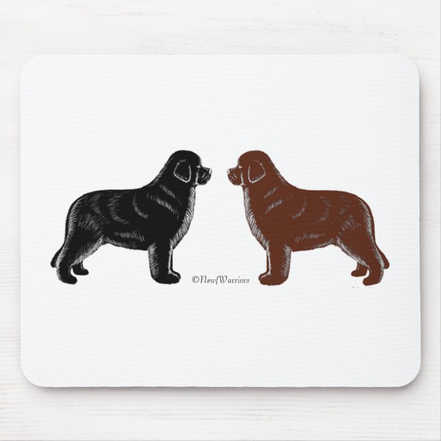Black and Brown Newfoundland Dog Mouse Pad (Front)