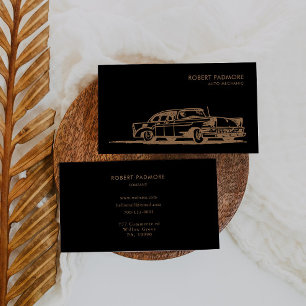 Black and Brown Retro Auto Mechanic Business Card